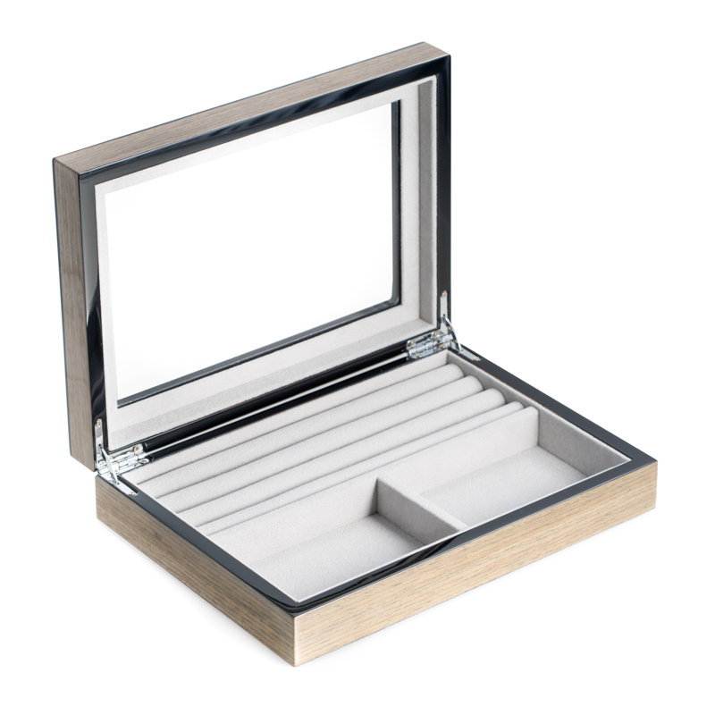 Wood Jewelry Box +, Grey