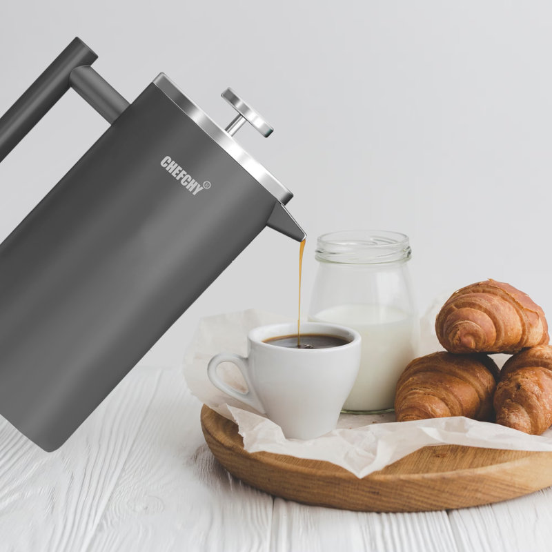 Chefchy French Press 4L French Press, Grey