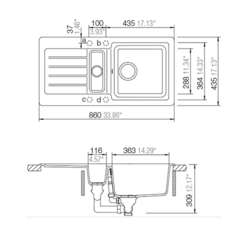 Schock 1.5 Bowl Inset Kitchen Sink, Croma