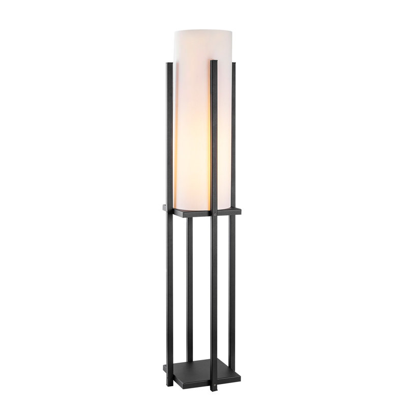 Lampe sur pied colonne 9,83 "Cawe, Noir, Blanc