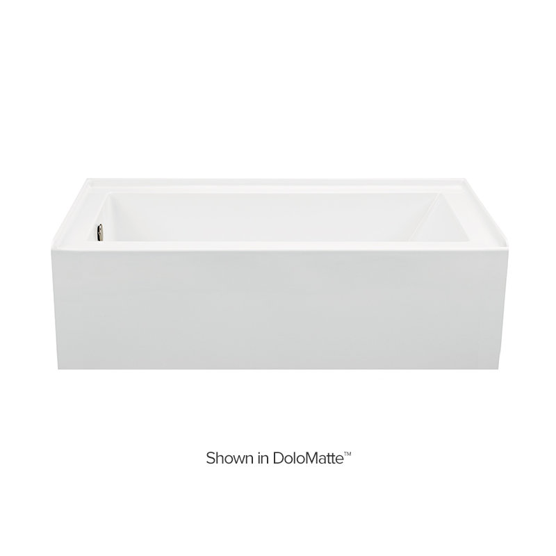 Cameron 2 DoloMatte 60" x 30" Alcove Soaking Solid Surface Bathtub, Right, 20" H x 60" W x 30" D