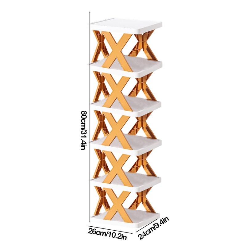 Petite tablette multi-couches en plastique, 31.5" H x 9.45" W x 10.2" D, Orange