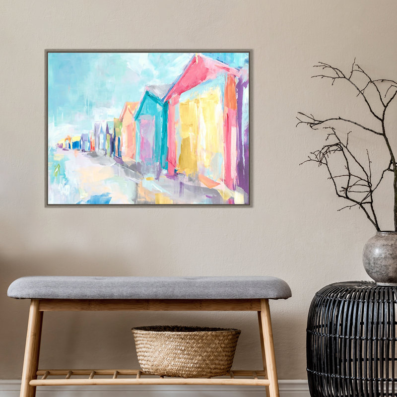 «Brighton Beach» par Susan Pepe, peinture sur toile à cadre flottant