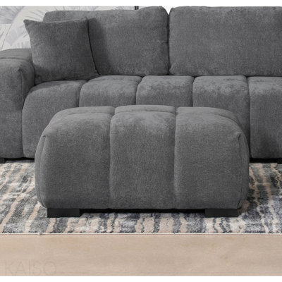 Repose-pieds rectangulaire rembourré - gris anthracite