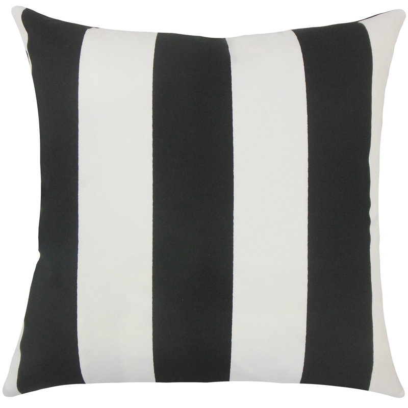 Reversible Throw Pillow, 18" H x 18" W x 5" D, Black