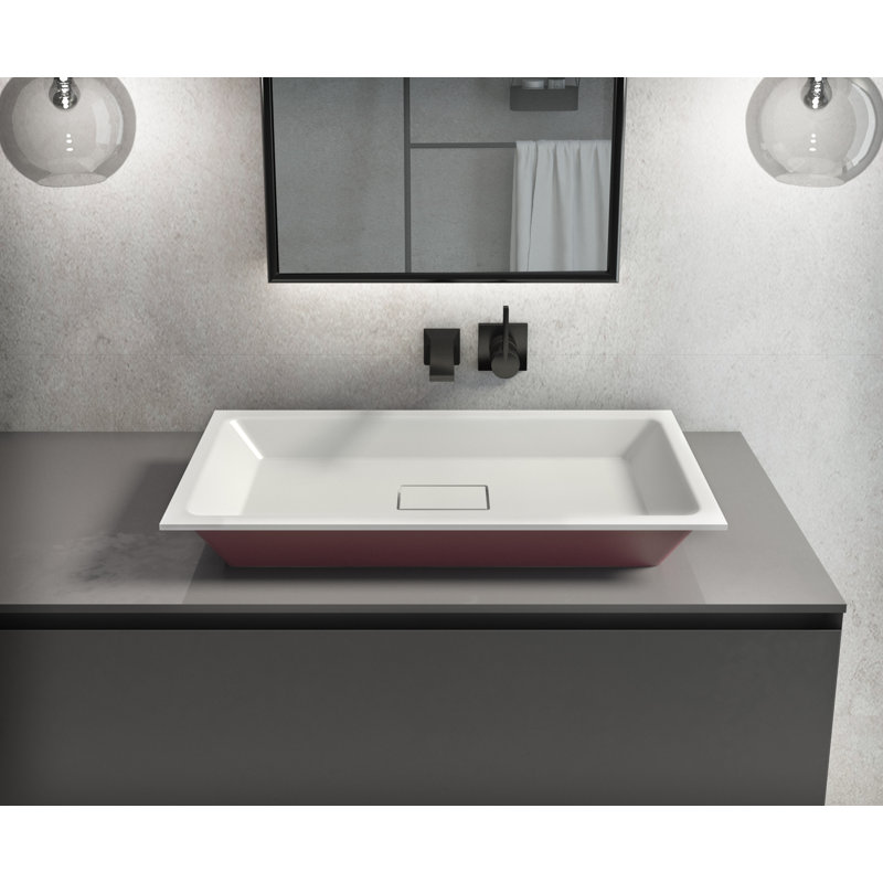 CasaDiVanna Bosa 710mm L x 350mm W Marble Rectangular Sink, Brown