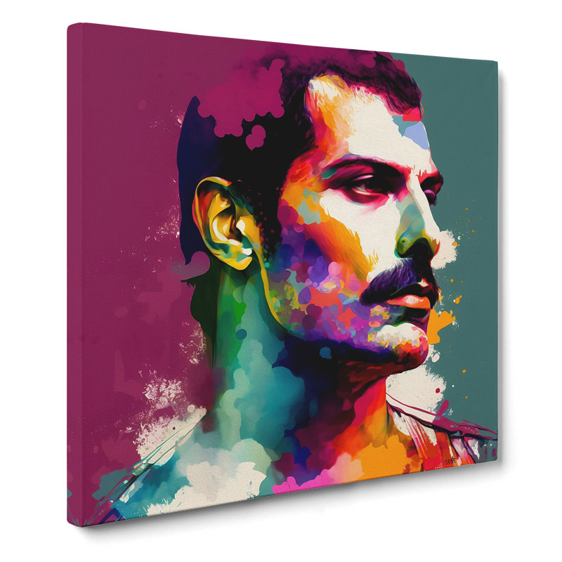 Freddie Mercury Colour Field Painting - Wrapped Canvas