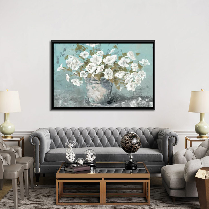 « matinée, vie continue », impression sur toile, H 18 po x l 26 po x P 1,5 po, Toile avec cadre noir, Pas de tapis