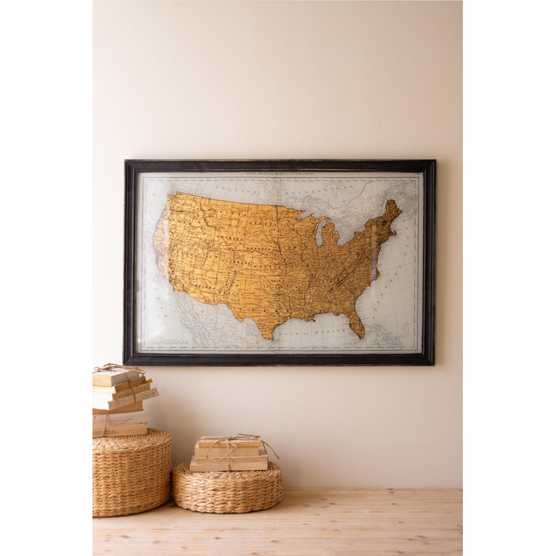 FRAMED USA PRINT UNDER GLASS