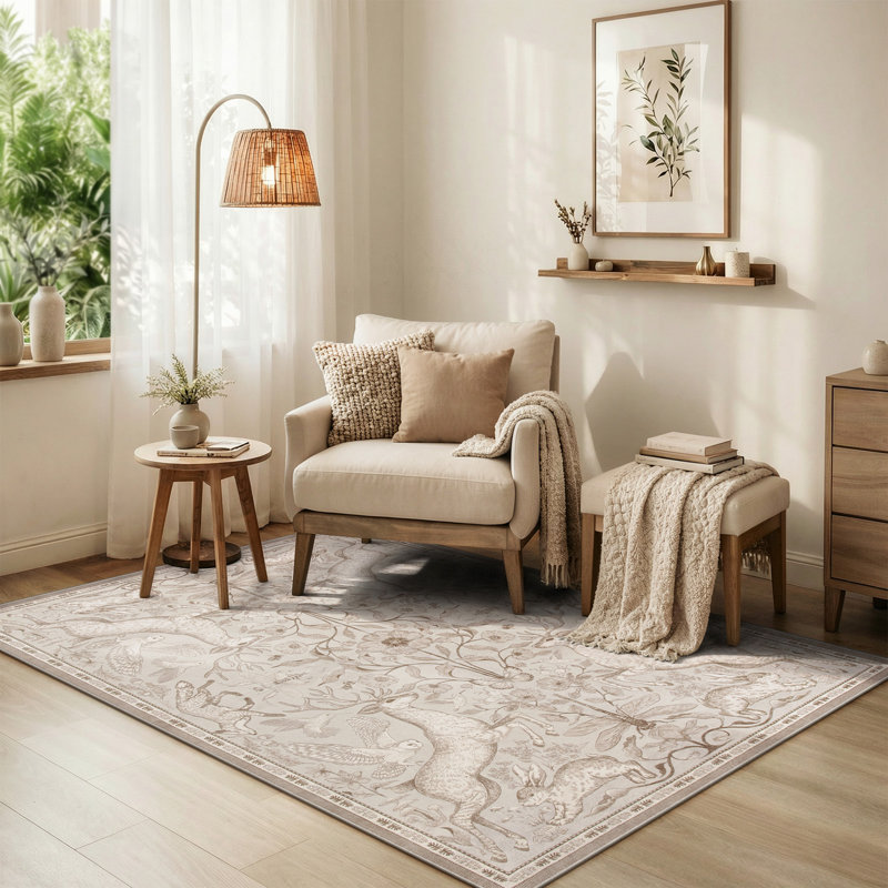 Tapis lavable pour animaux Goldene Morris avec envers antidérapant pour salon, chambre à coucher et chambre d'enfant