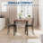Farmhouse 3-Piece Dining Table Set for 2, Wood Kitchen Table with Upholstered PU Chairs, Space-Saving Apartment Furniture-1601433042