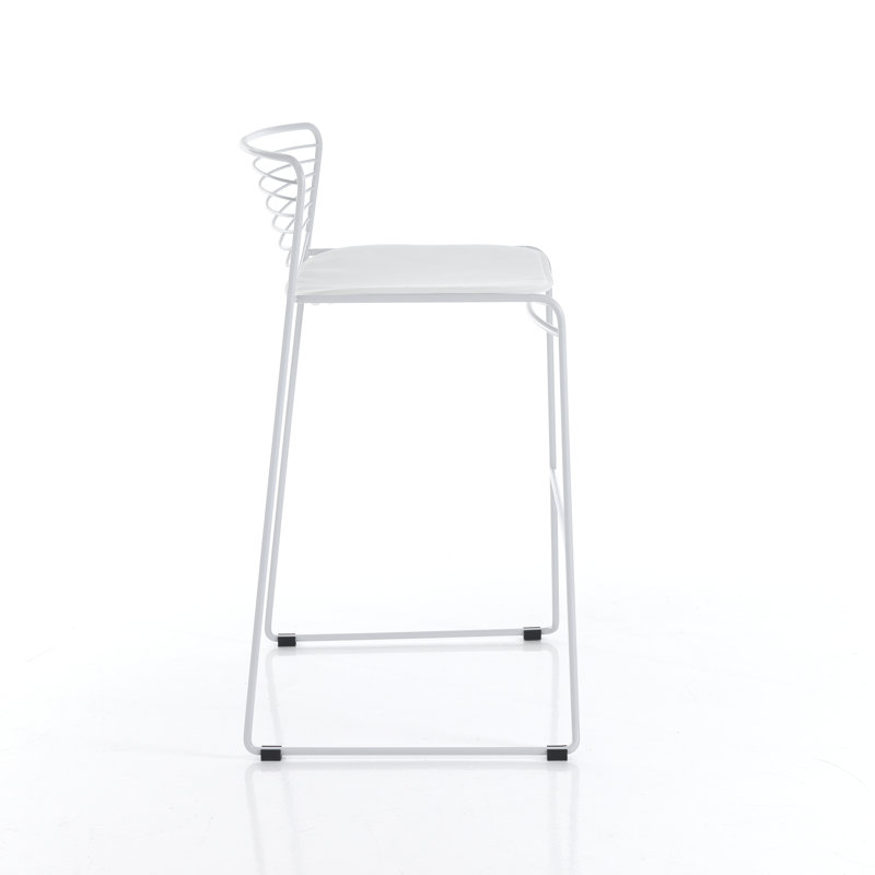 Chesser Patio Dining Side Chair with Cushion, White