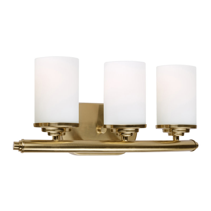 Bastia 3 - Light Dimmable Vanity Light, Soft Gold / Umber Linen