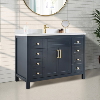 48" Ready-To-Use Bathroom Vanity With CUPC Certified Ceramic Undermount Sink