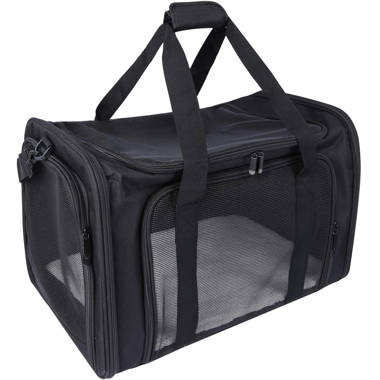 Soft Pet Carrier for Dogs and Cats, Portable Pet Travel Bag with 4 Mesh Entrance, Black