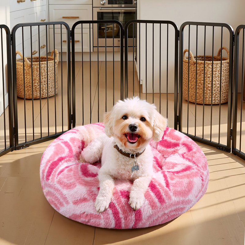 Réchauffant un beignet rond, Moyen (H 8 po x l 30 po x P 30 po), Rose / Rouge / Blanc