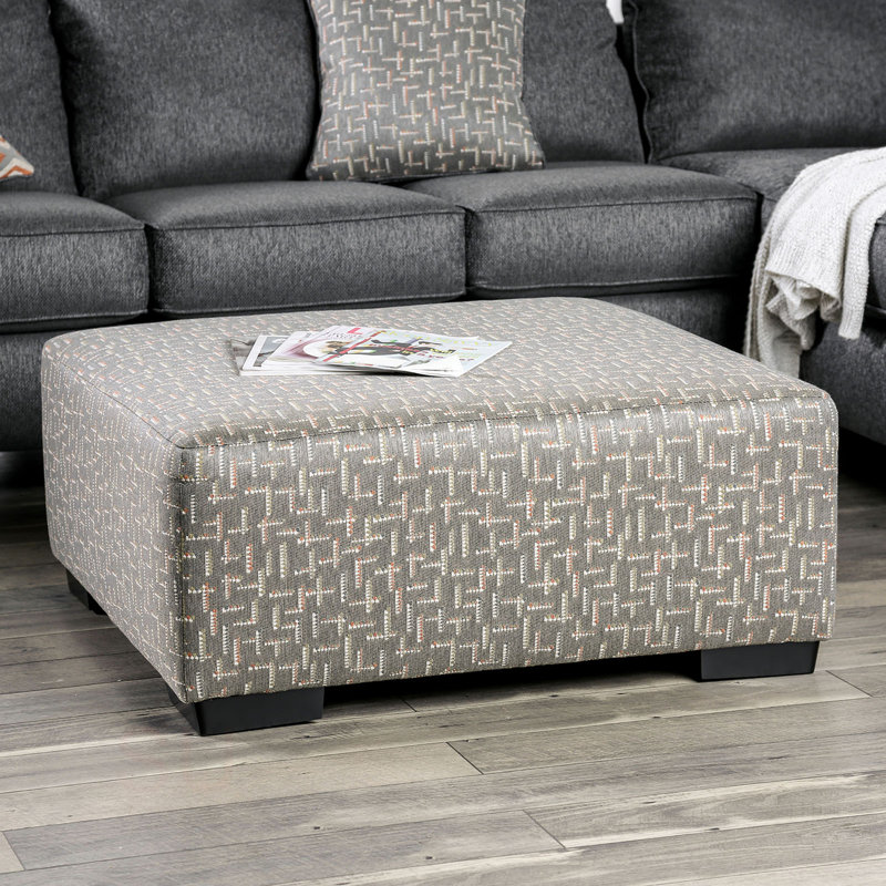 Repose-pieds de style transitionnel rembourré avec coussins carrés et mousse à densité moyenne