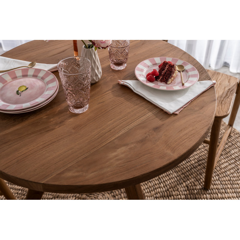 Teak Round Solid Wood Dining Table