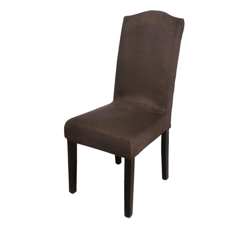 Housse extensible en microsuède pour chaise de salle à manger, Brun