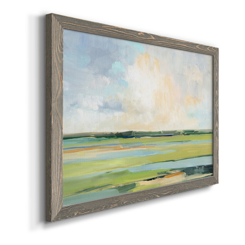 «Pastel Horizon I», ensemble de 2 peintures sur toile encadrées, Encadré gris, H 31 po x l 44 po x P 1 po