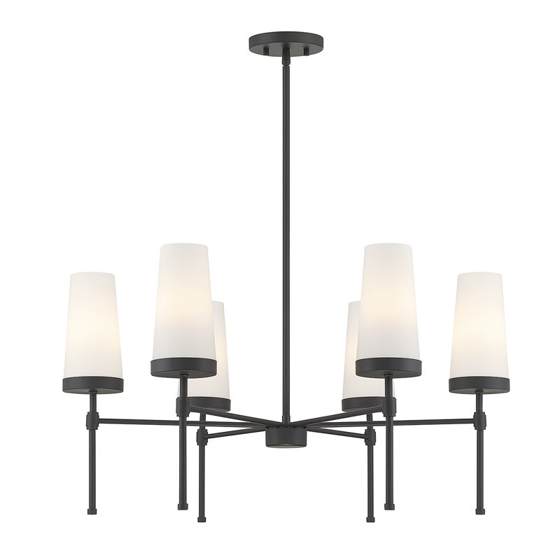 Dolfi 6-Light Chandelier, Noir mat
