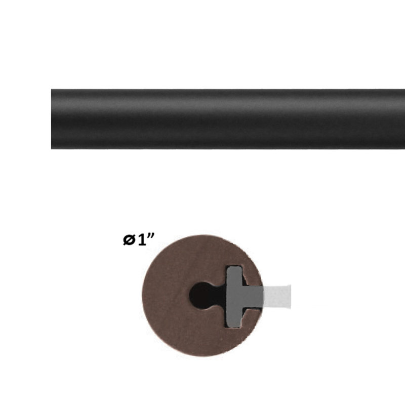Black Aluminum Barn Door Hardware Kit with Thermoplastic Wheels