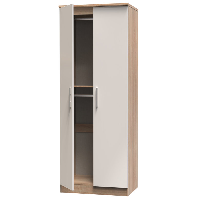 Borgeson Manufactured Wood Wardrobe, Kashmir Gloss/Bardolino Oak