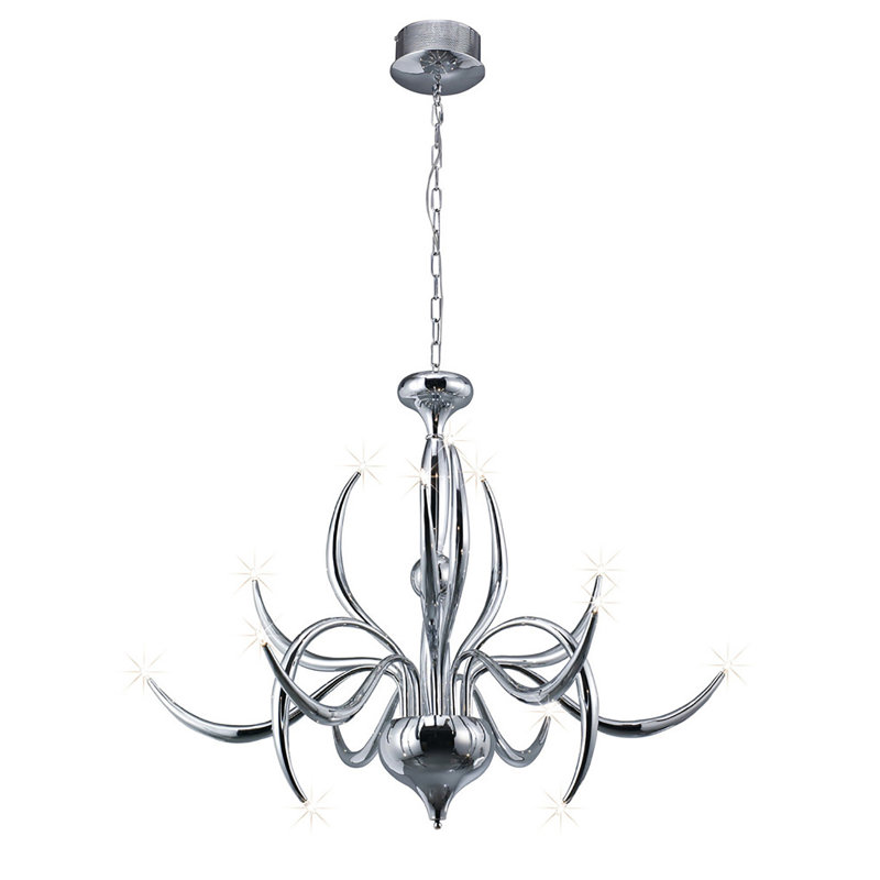 Tunnel 15 - Light Unique/Statement Chandelier, Polished Chrome