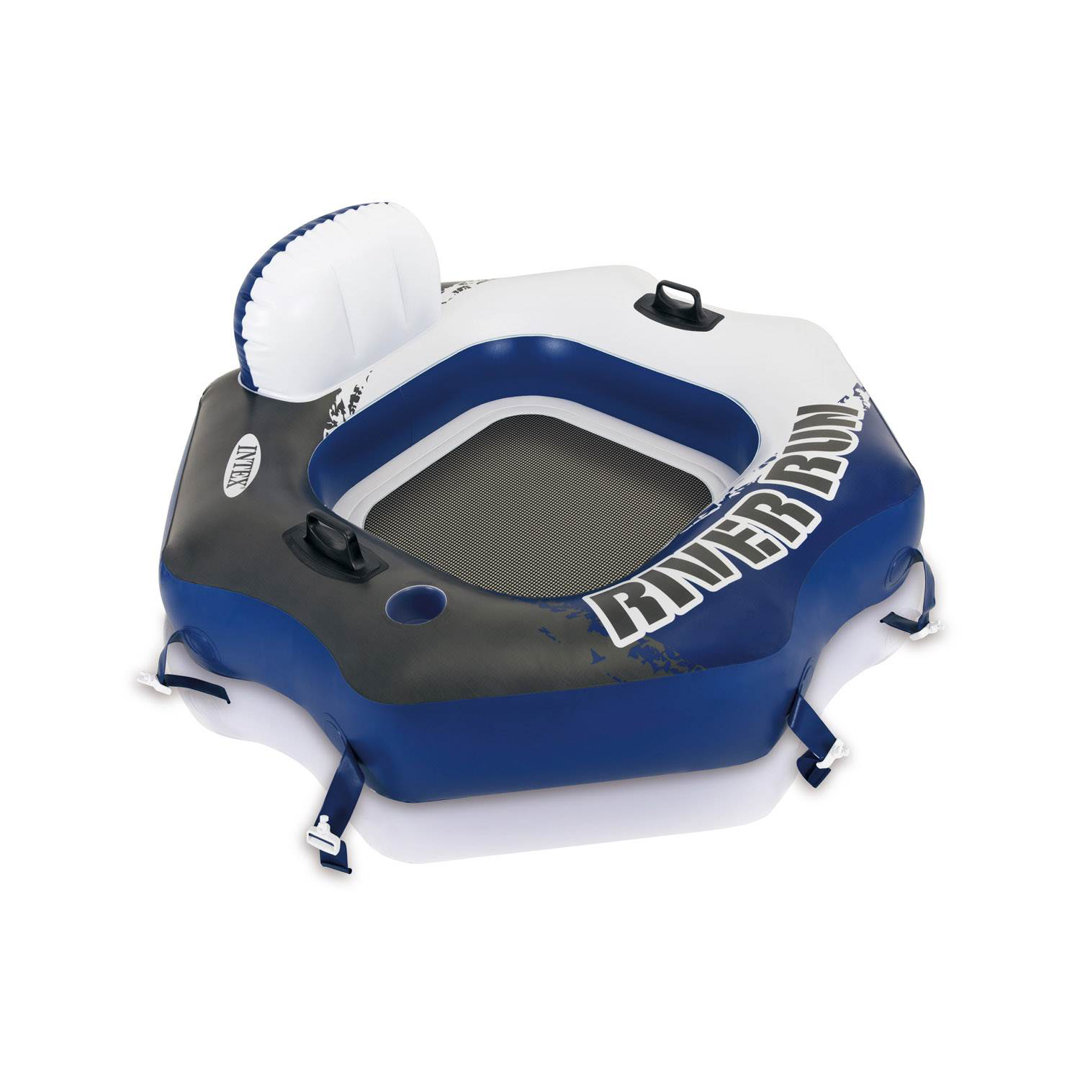 Intex River Run 1-Person Inflatable Connecting Floating Lounge Tube, 3 Pack Intex