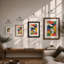 Constructivist Grid Geometric - Framed Print-166841389-166841386