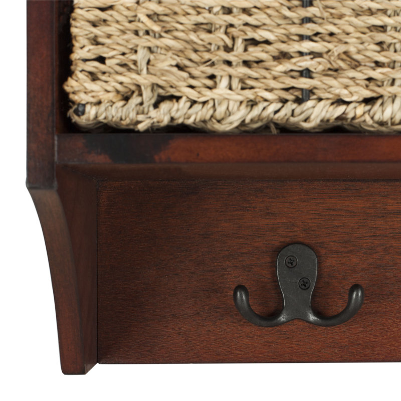 Stylish and Durable Wall Hook – 3-Basket Hanging Storage Rack with Removable Basket for Home Decor, Cherry