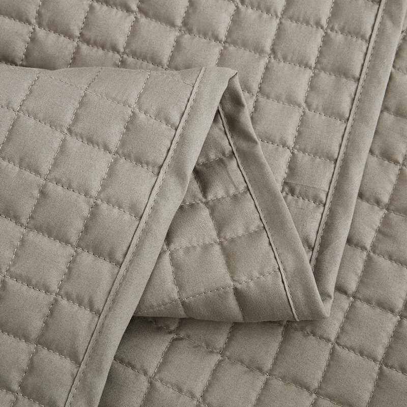  Ensemble de couvre-lit en microfibre 2 pièces, Courtepointe grande + 2 taies décoratives, Taupe