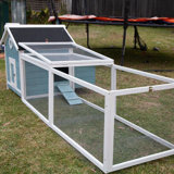 103" Garden Window Wooden Chicken Coop Rabbit Hutch Cage With Run And Nesting Box