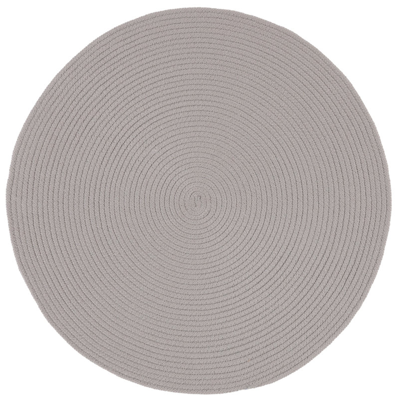 Tapis de couleur unie performance tissé à la main Altynay, Rond 7 pi