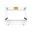 Lit superposé superposé robuste en métal robuste avec lit gigogne pratique pour trois personnes, blanc classique
