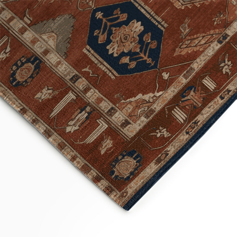 Persian Brown Indoor and Outdoor Area Rug, Rectangle 9' x 12'