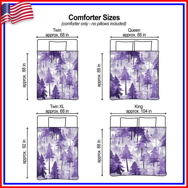 Purple Forest Silhouette Comforter, Twin