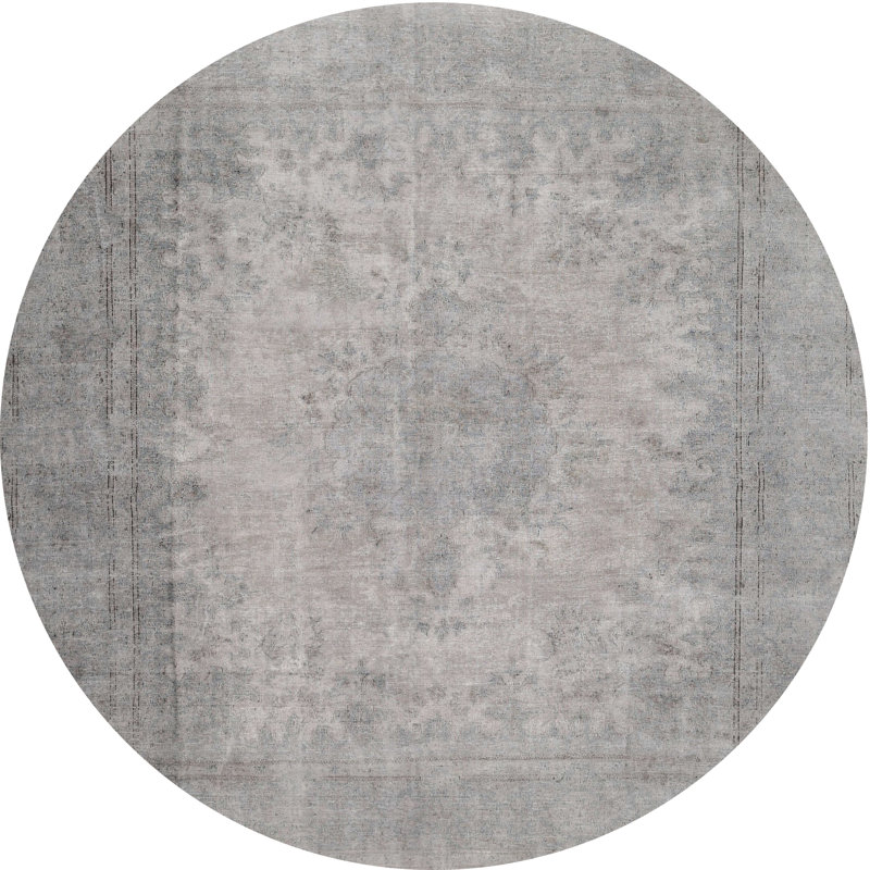 Tapis contemporain gris, Rond 4 pi