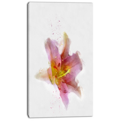 « aquarelle rose lily fleur esquisse », reproduction d’art sur toile tendue