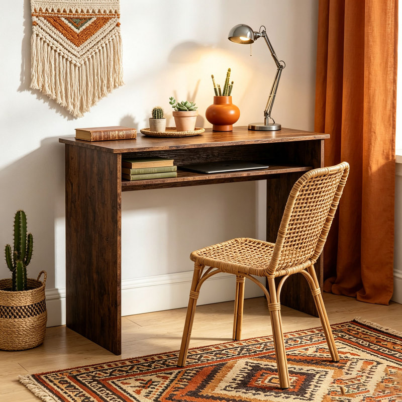 Particle Board / Chipboard Computer Desk, Rustic Brown