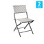 Chaises françaises pliantes en rotin PE avec cadres en métal pour une utilisation intérieure et extérieure-87817238