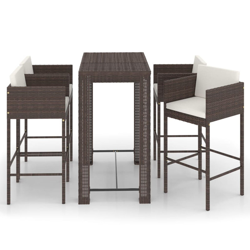 Bar Set Steel Frame Material, White, Brown