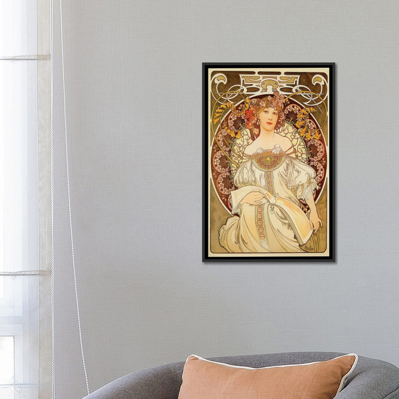 «Reverie, 1898», impression sur toile, H 26 po x l 18 po x P 1,5 po, Toile avec cadre noir, Pas de tapis
