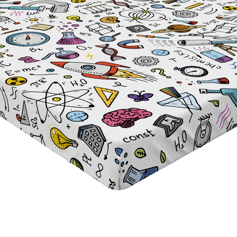 Multicolore Ambesonne Science, Drap-housse de taille simple