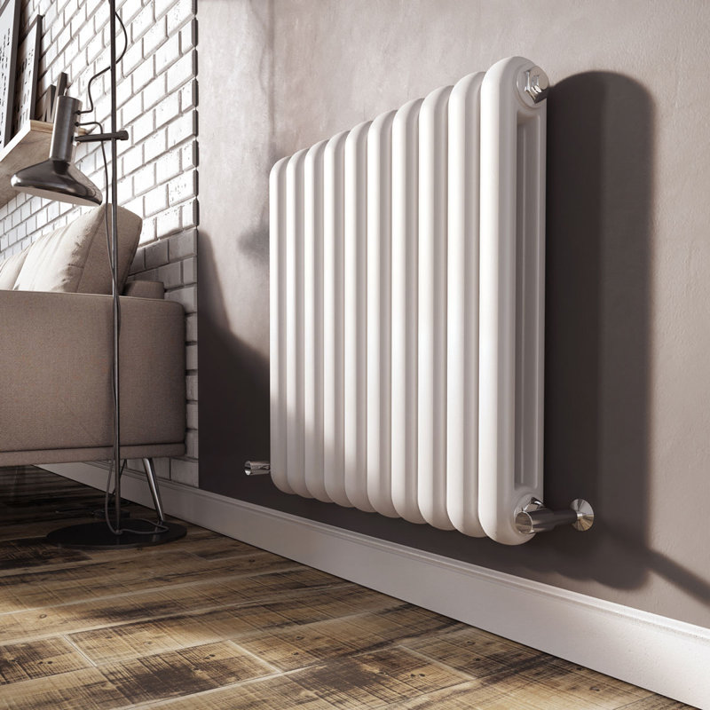 Horizontal Oval Panel Radiators, White, 60 cm H x 62.2 cm W x 10 cm D