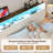  King Size Headboard Only With Storage, Adjustable Height, Velvet Upholstered Head Board With Led Lights & Charging Station, Modern Freestanding Headboard, Easy Assembly, White-667575255-667575252