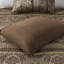 Courtepointe 6 pièces - brun / or, motifs à rayures, coutures, coussins décoratifs inclus, détails de la feuille et du coussin brodé-118742609