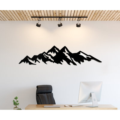 Mountains Metal Wall Art - Scenic Mountain Landscape Decor - Nature Inspired Silhouette Design - Rustic Outdoor Wall Hanging - Modern Industrial Metal Sculpture - Cabin Lodge Home Decor - Large Statement Art Piece
