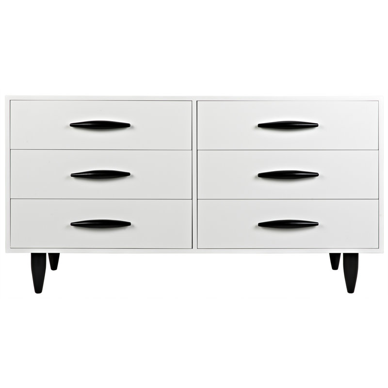 Williams 6 - Drawer Solid Wood Dresser, Mystic White