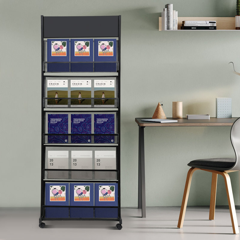5-Layer  Metal Free Standing Magazine Rack